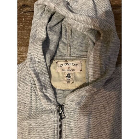 Converse x John Varvatos Men’s Full Zip Thermal Hoodie Sweatshirt Gray XL - Picture 3 of 3